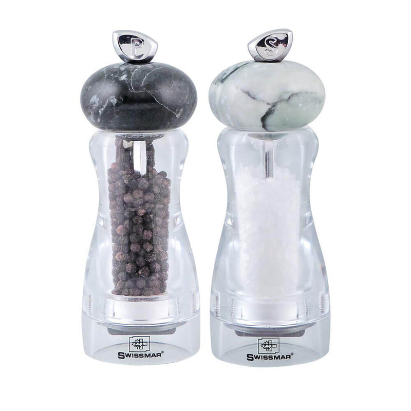 Swissmar Andrea White Granite Top Salt and Pepper Mill 15cm