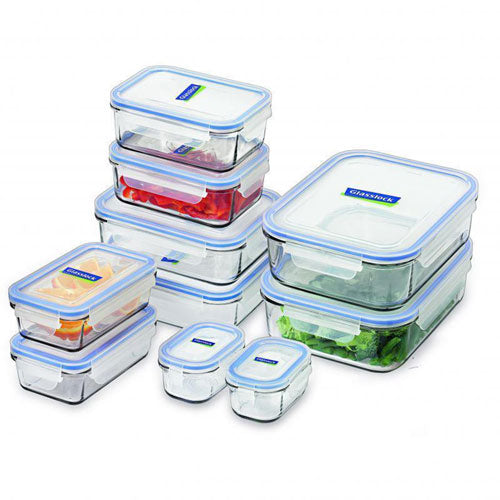 Glasslock Tempered Glass Food Container Set (Blue)