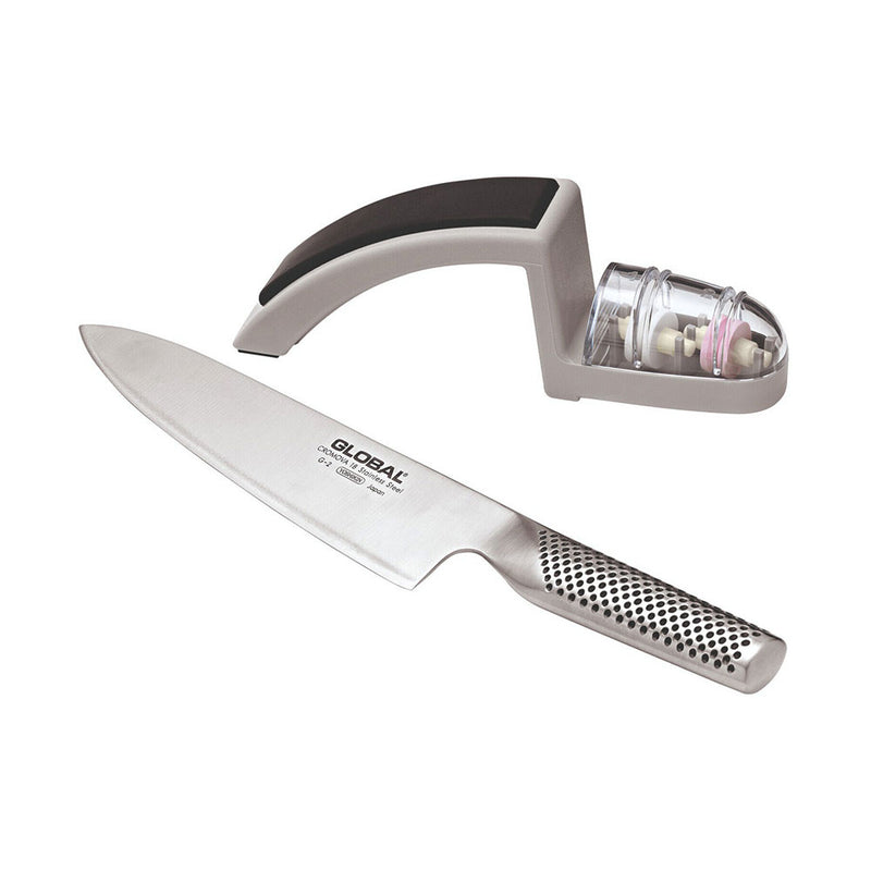  Cuchillo de cocinero Global Knives con afilador