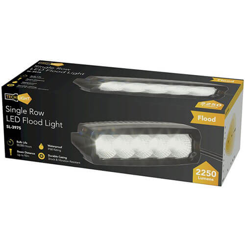 2250 Lumen Single Row Beam LED Worklight Flood Lamp (12-24V)