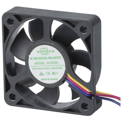 Sirocco 3 Wire Ball Bearing Fan (12VDC)