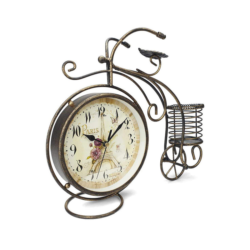  Reloj de mesa silencioso para bicicleta, decoración del hogar, Metal artístico