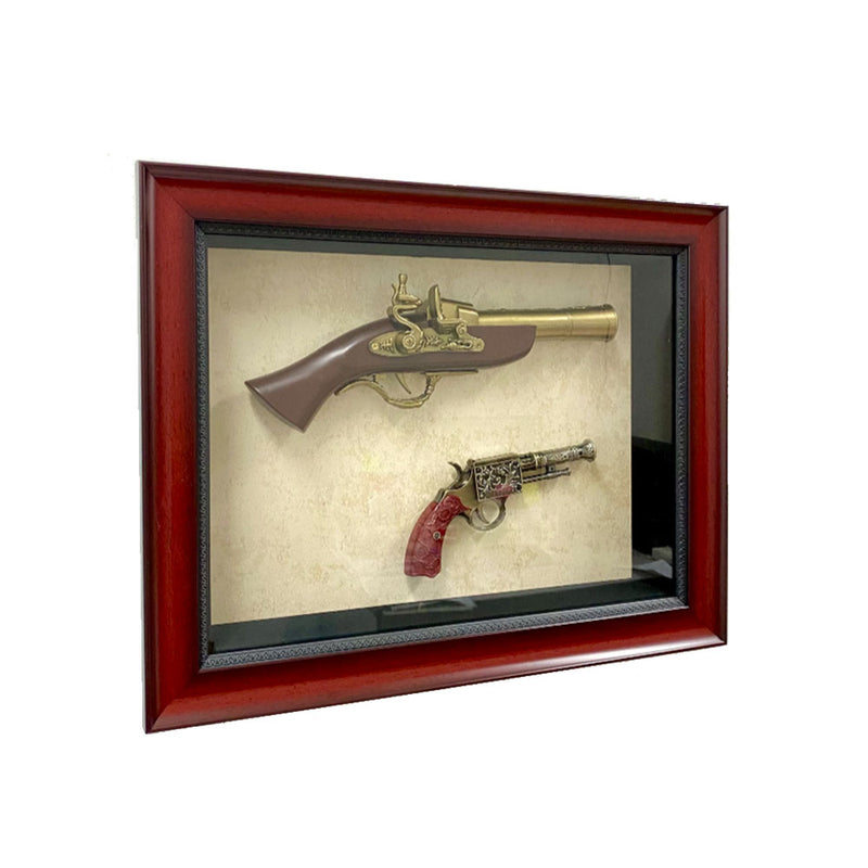  Decoración de pared con armas vintage en un marco (juego de 2)