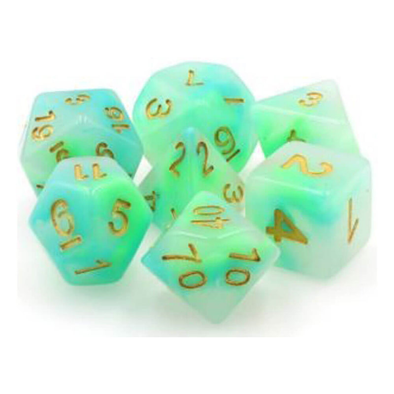 TMG Dice Hazy Sunset Red/Yellow Jade Opaque (Set of 7)