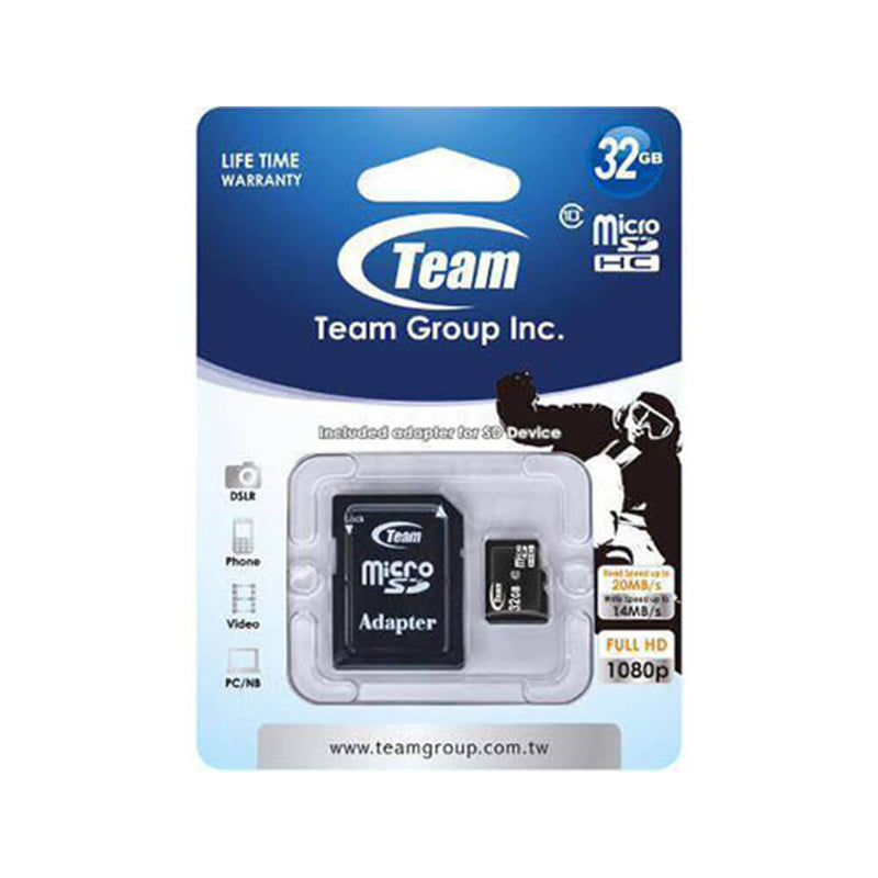  Tarjeta de memoria Micro SDHC Team Clase 10