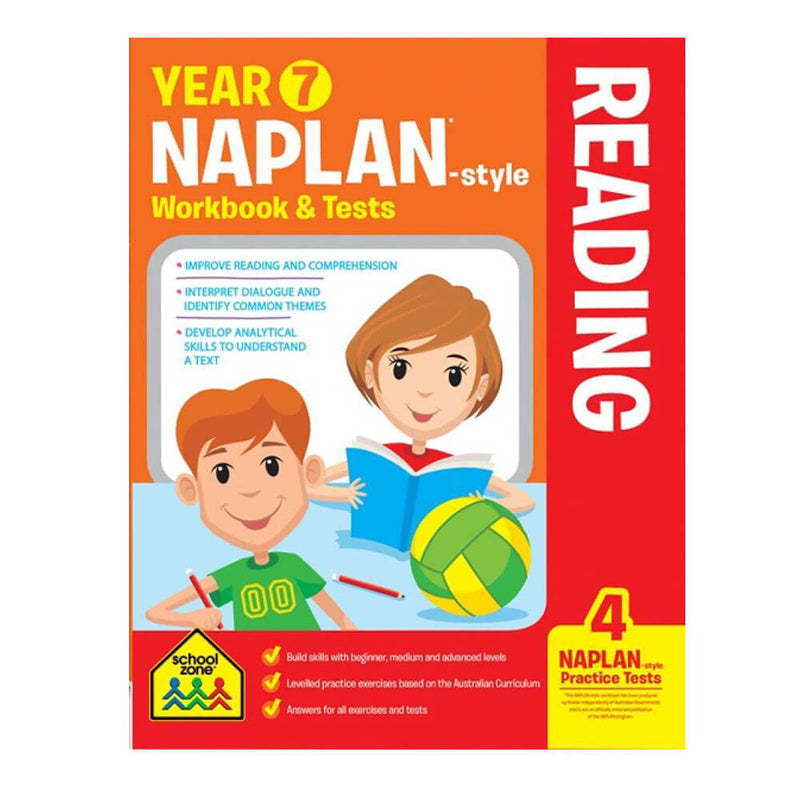  Cuaderno de ejercicios y exámenes del año 7 de Schoolzone Naplan