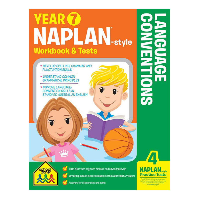  Cuaderno de ejercicios y exámenes del año 7 de Schoolzone Naplan