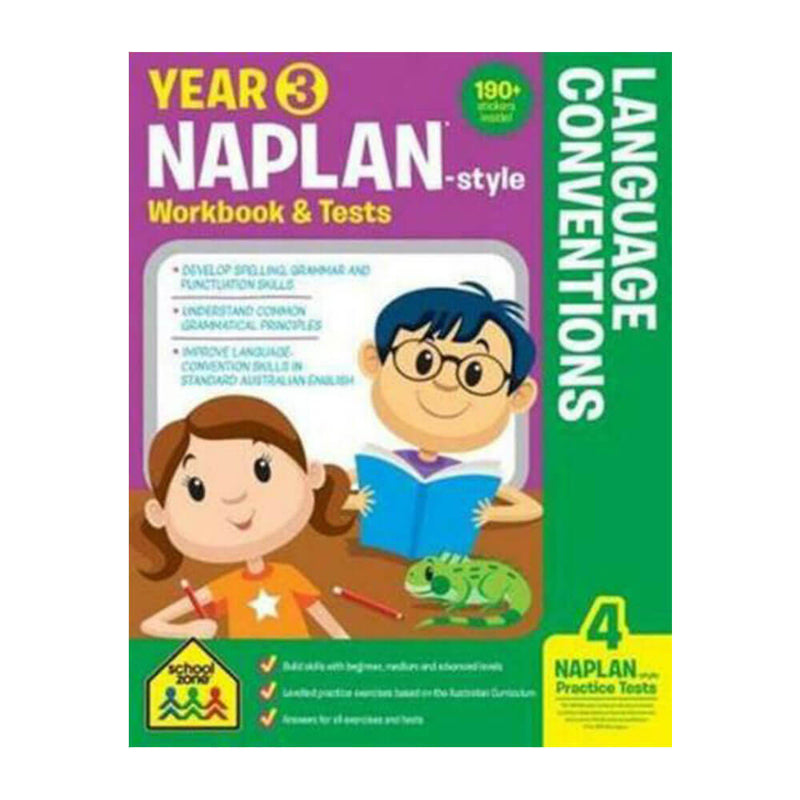  Cuaderno de ejercicios y exámenes del año 3 de Schoolzone Naplan