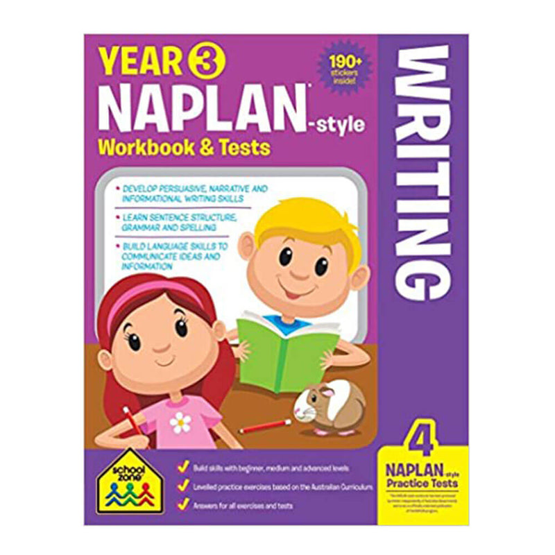  Cuaderno de ejercicios y exámenes del año 3 de Schoolzone Naplan