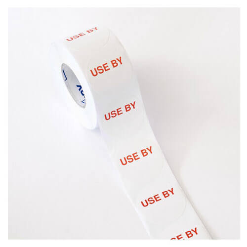 Avery USE BY Removable Label 40mm 500/roll (White/Red)