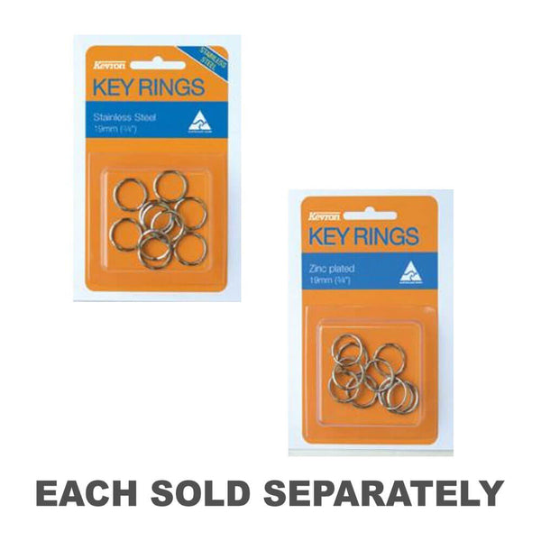 Kevron Key Rings 19mm (10pk)