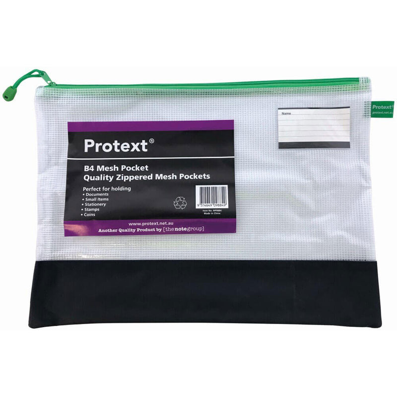  Bolsa de malla con cremallera Protext y soporte para notas