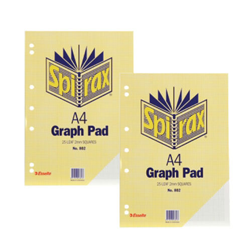 Spirax A4 25-Leaf Graph Pad (Pack of 10)