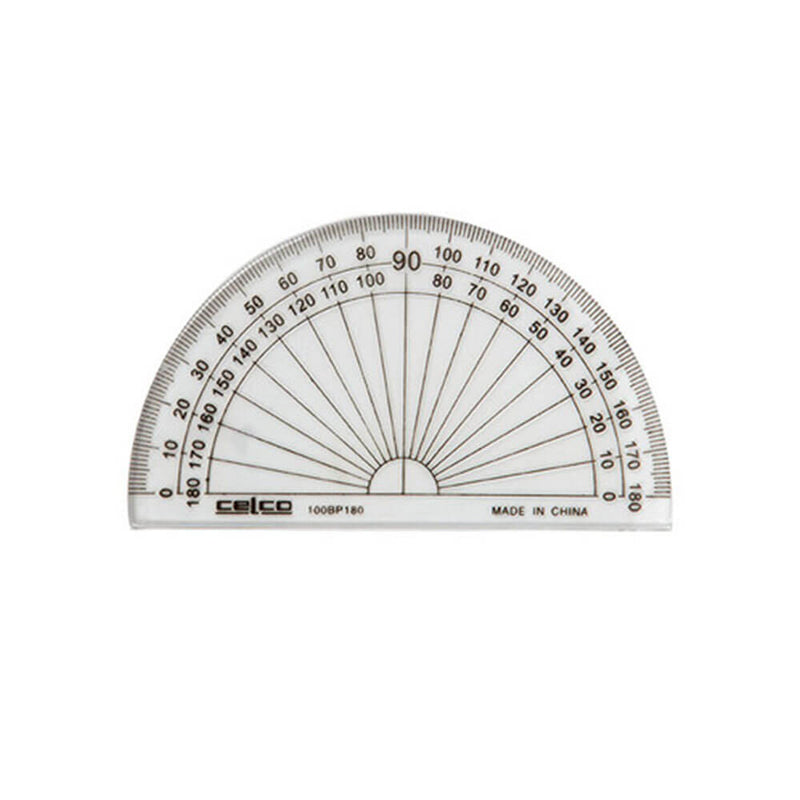 Celco 180 Degree Half Circle Protractor 10cm (Clear)